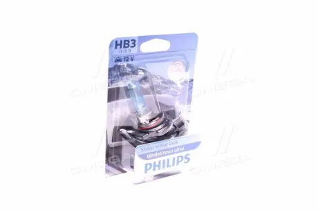 Лампа розжарювання HB3 WhiteVision Ultra 12V 60W P20d (+60) (3800K) PHILIPS 9005WVUB1