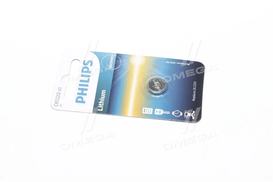 Батарейки кнопкові, літієві PHILIPS CR1220/00B (фото 1)