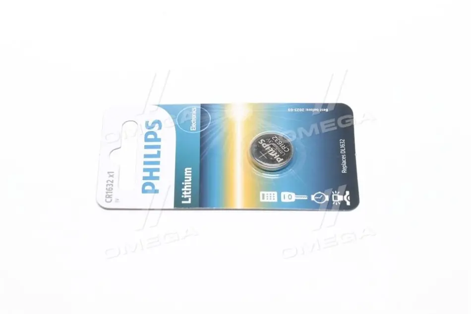 Батарейка літієва дискова Philips CR1632 PHILIPS CR163200B (фото 1)