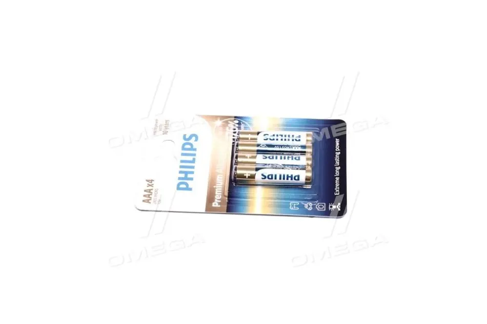 Батарейки циліндричні, лужні PHILIPS LR03M4B10 (фото 1)