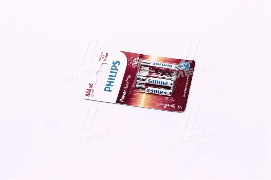 Батарейка LR03 / AAA Power Alkaline Blister 6шт (вір-во Philips) PHILIPS LR03P6BP/10 (фото 1)