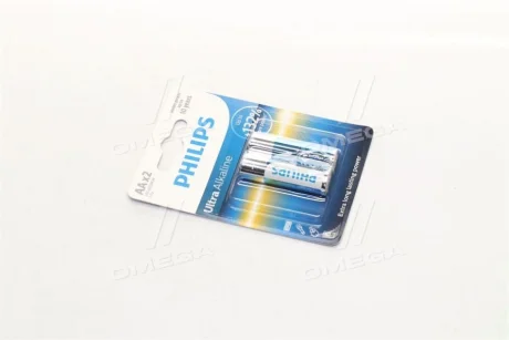 Батарейки лужні Philips Ultra Alkaline AA (2 шт.) — для енергоємних пристроїв PHILIPS LR6E2B10