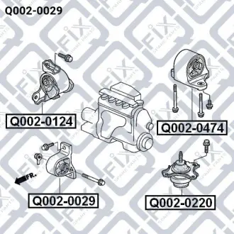 Подушка двигуна передня АКПП Q-fix Q002-0029