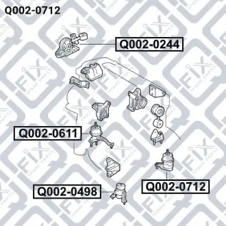 Подушка двигуна ліва (гідравлічна) Q-fix Q002-0712