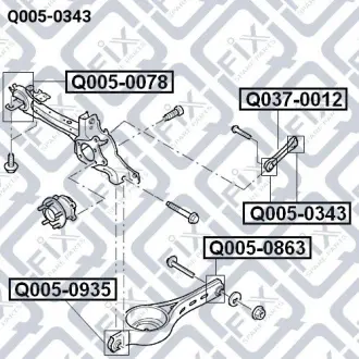 Сайлентблок задньої тяги Q-fix Q005-0343