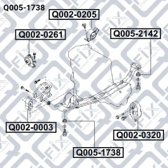 Втулка переднього підрамника Q-FIX Q-fix Q005-1738