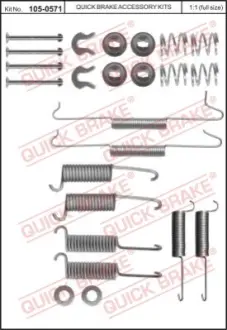 Монтажний комплект гальмівних колодок QUICK BRAKE 105-0571