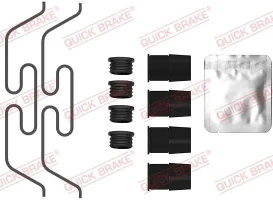 Монтажний набір гальмівних колодок передн VOLVO XC60 I JAGUAR E-PACE, F-PACE, XE, XF II, XF SPORTBRAKE LAND ROVER DISCOVERY SPORT, RANGE ROVER EVOQUE, RANGE ROVER VELAR 1.5H-5.0H 05.08- QB109-0090 QUICK BRAKE 1090090 (фото 1)