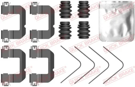 Монтажний набір гальмівних колодок передн KIA RIO IV, STONIC 1.0-1.6D 01.17- QB109-0102 QUICK BRAKE 1090102
