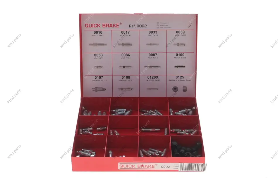 Комплект штуцерів прокачки гальм M6x1-M10x1/7x21.7-11x29.9 +заглушки (к-кт 75шт.) QUICK BRAKE 171-0002 (фото 1)