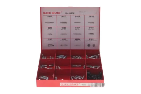 Комплект штуцерів прокачки гальм M6x1-M10x1/7x21.7-11x29.9 +заглушки (к-кт 75шт.) QUICK BRAKE 171-0002