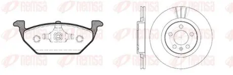 Комплект гальмівний передн. SEAT LEON,SKODA OCTAVIA 97-, GOLF 97- REMSA 8633.00