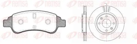 Комплект: 2 диска+ 4 колодки гальмівних REMSA 8840.02