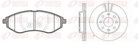 Диски гальм. з колодками CHEVROLET AVEO 05-, DAEWOO KALOS 03- (компл.) REMSA 8986.00