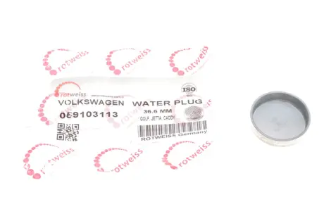 Заглушка блоку циліндрів VW (d=36.6mm) ROTWEISS 059103113