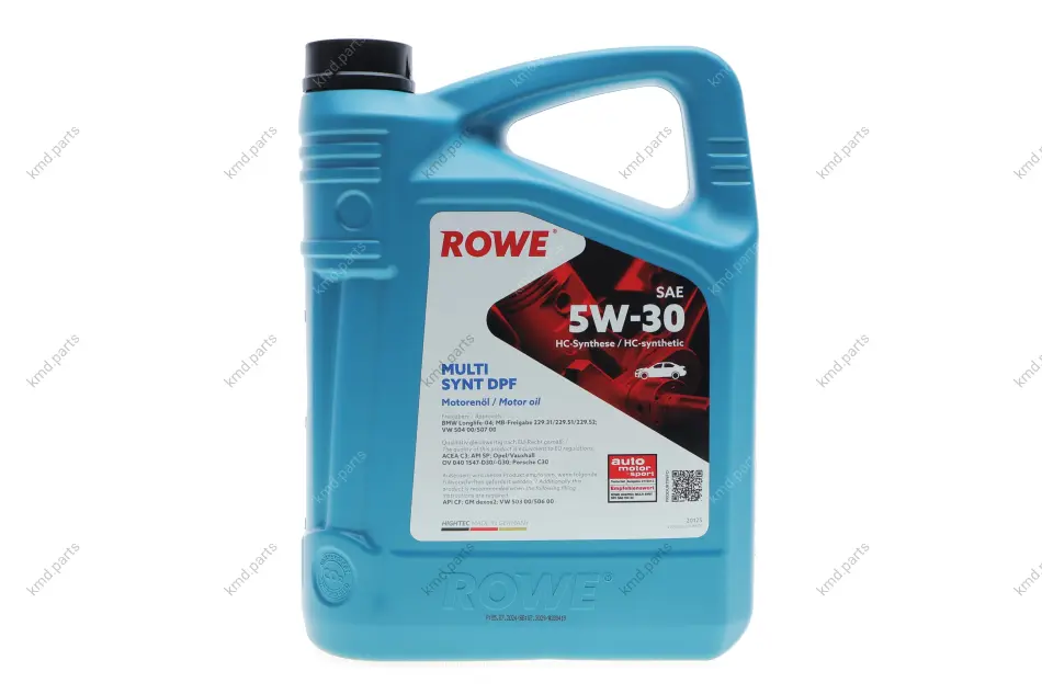 Олива 5W30 HIGHTEC MULTI SYNT DPF (4L) (BMW LL-04/MB229.51/229.31/229.52/VW504 00/507 00/GM dexos2) ROWE 20125-0040-99 (фото 1)