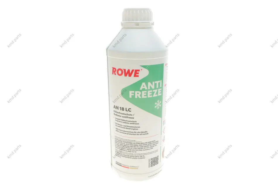 Антифриз (зелений) 1.5L HIGHTEC ANTIFREEZE COOLANT AN 18 LC (1:1=-37°C) (концентрат) ROWE 21133-0015-99 (фото 1)
