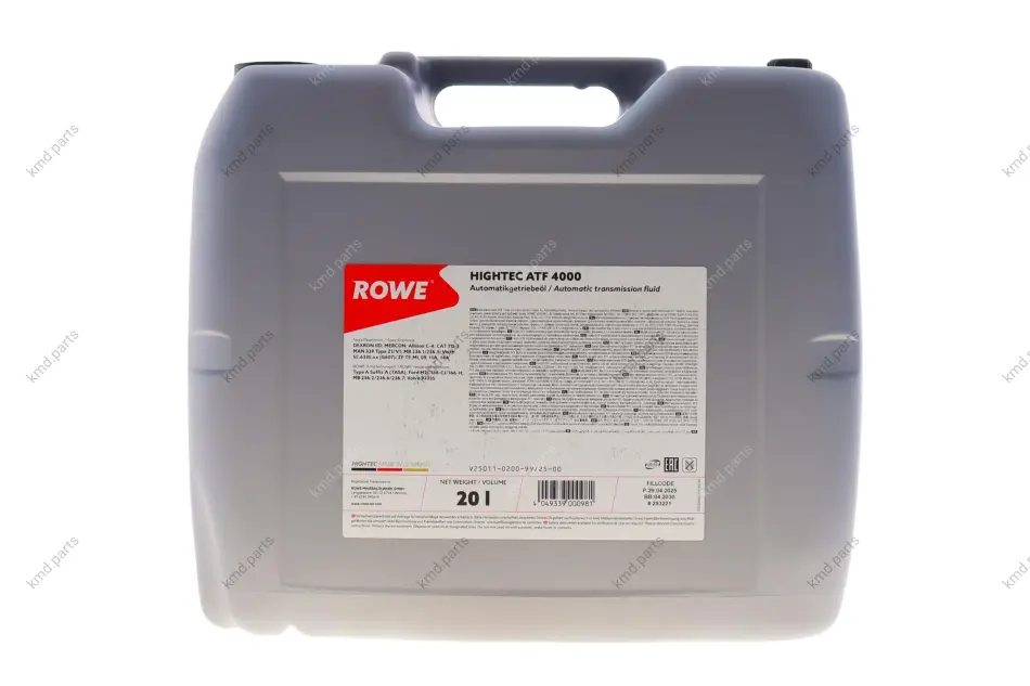 Олива HIGHTEC ATF 4000 (20L) Dexron II (червоний) ROWE 25011-0200-99 (фото 1)
