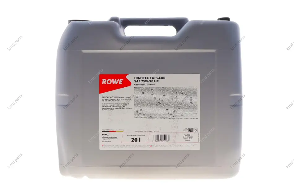 Олива 75W90 HIGHTEC TOPGEAR HC (20L) (MIL-L 2105D) (API GL-4/GL-5) ROWE 25034-0200-99 (фото 1)