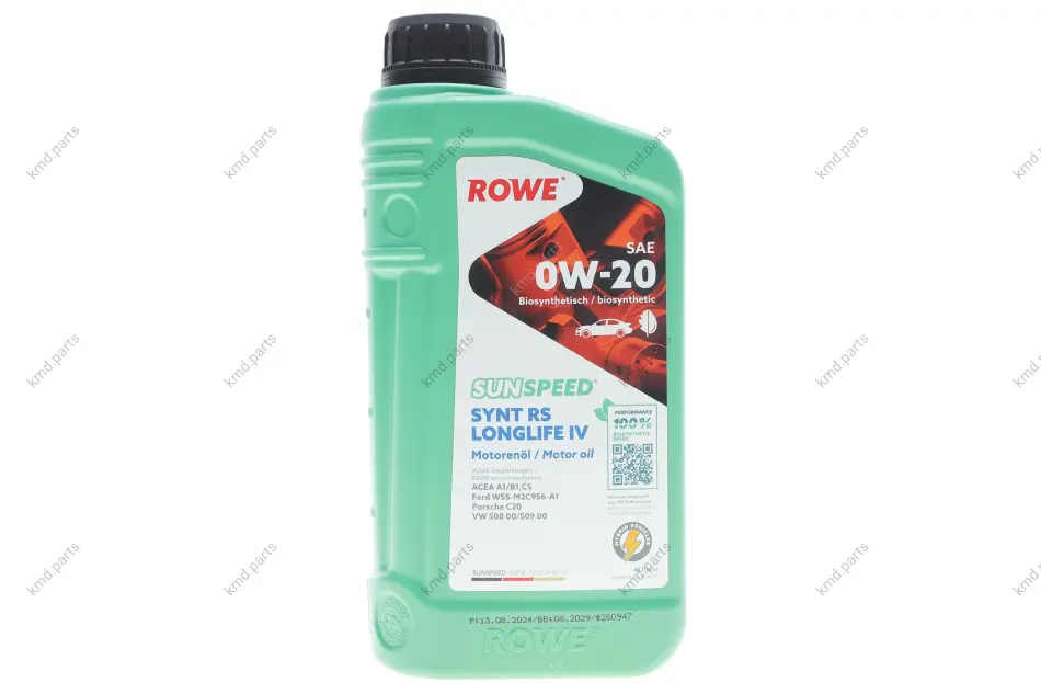 Олива 0W20 SUNSPEED SYNTH RS LONGLIFE IV (1L) (Porsche C20/VW 508 00/509 00) (ACEA A1/B1/C5) ROWE 4920036-0010-99 (фото 1)