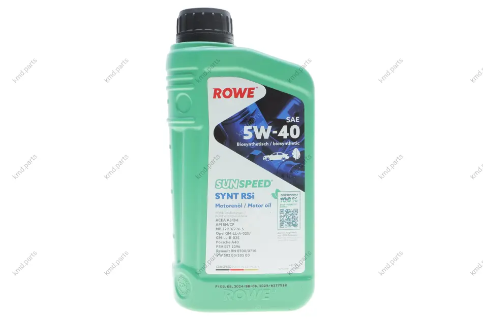 Олива 5W40 SUNSPEED SYNT RSi (1L) (MB 229.3/226.5/Porsche A40/VW 502 00/505 00/RN 0700/0710) ROWE 4920068-0010-99 (фото 1)