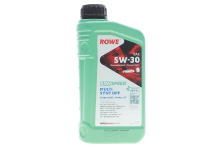 Олива 5W30 SUNSPEED MULTI SYNT DPF (1L) (BMW LL-04/MB229.51/229.31/229.52/VW504 00/507 00/GM dexos2) ROWE 4920125-0010-99