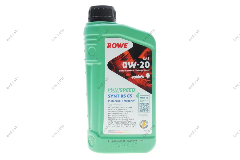 Олива 0W20 SUNSPEED SYNT RS C5 (1L) (ACEA A1/B1/C5/C6) (Longlife-17 FE+/MB 229.71/229.72/M2C962-A1) ROWE 4920379-0010-99 (фото 1)