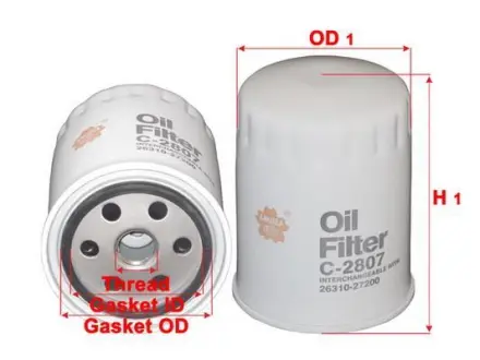 Акция Фільтр масляний 1.5CRDI 12V HYUNDAI Accent LC 00-06 SAKURA C-2807