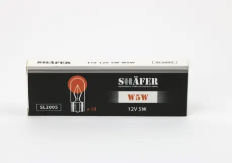 Лампа розжарювання 12V 5W W5W (картонна упаковка по 10шт))) SHAFER SL2005