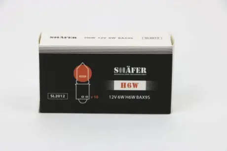 Лампа накалювання 12V 6W H6W BAX9S SHAFER SL2012