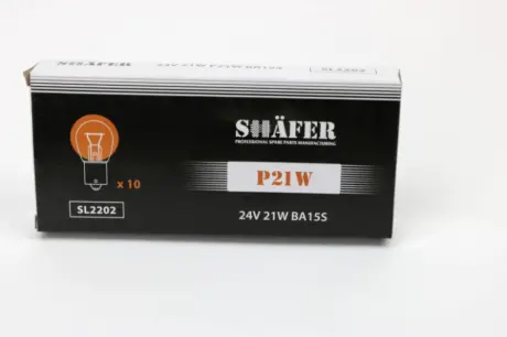 Лампа накаливания 24V 21W P21W BA15S SHAFER SL2202