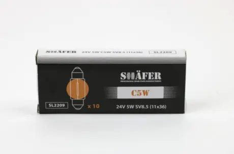 Лампа накаливания 24V 5W C5W SV8.5 SHAFER SL2209
