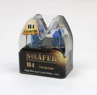 Лампа галогенова H4 12V60/55W High Blue top Crystal White +50% SHAFER SL3004C