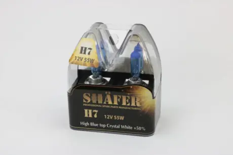 Лампа галогенова H7 12V55W High Blue top Crystal White +50% SHAFER SL3007C