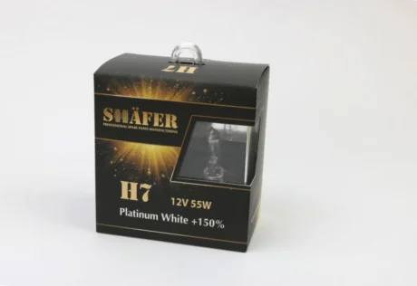 Лампа галогенова H7 12V 55W Platinum White +150% SHAFER SL3007P