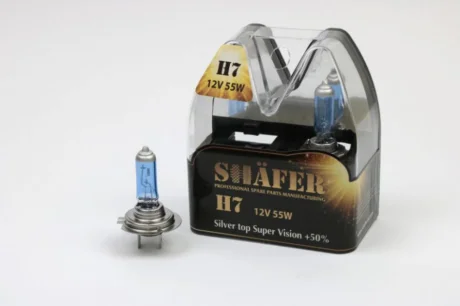 Лампа галогенова H7 12V 55W Silver Top Super Vision +50% SHAFER SL3007S