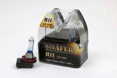 Лампа галогенова H11 12V 55W Super Vision Ultra +100% SHAFER SL3011