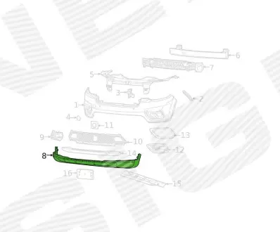 Спойлер бампера JEEP CHEROKEE (KL), 19 - SIGNEDA Signeda PCR05033VA