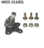 Кульова опора нижн.лів.Polo 12/14 16V/19D/TDI/S SKF VKDS311001 (фото 1)