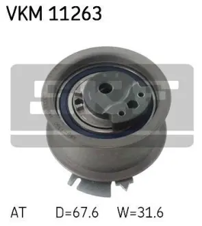 Ролик ременя грм натяжний AUDI/SEAT/SKODA/VW A4/A6/Octavia/Superb/Golf/Jetta/Passat/Tiguan &quot;2L &quot;03&gt;&gt; =&quot;&quot; SKF VKM11263 (фото 1)