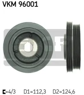 Шків коленвалу CHEVROLET Matiz/Spark "0,8L "05>> ="" SKF VKM96001