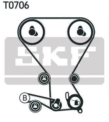 Комплект ГРМ (ремінь + ролик) HYUNDAI H-1, H-1 / STAREX, H-1 TRAVEL, SANTA FÉ I, SONATA IV KIA SORENTO I 2.4 06.97- VKMA 95959 SKF VKMA95959 (фото 1)