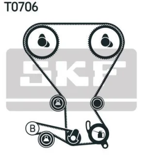 Комплект ГРМ (ремінь + ролик) HYUNDAI H-1, H-1 / STAREX, H-1 TRAVEL, SANTA FÉ I, SONATA IV KIA SORENTO I 2.4 06.97- VKMA 95959 SKF VKMA95959