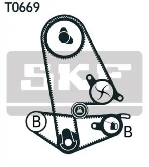 Роликовий модуль натягувача ременя (ролик, ремінь, помпа) SKF VKMC93600