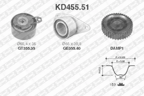 Комплект ременя ГРМ NTN-SNR SNR NTN KD455.51