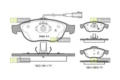 Гальмівні колодки дискові STARLINE BD S303