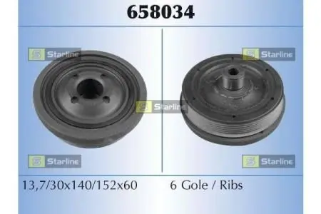 Ремінний шків, колінчастий вал STARLINE RS 658034