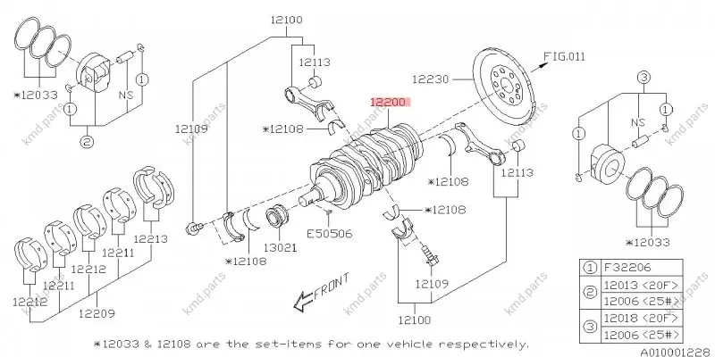 Вал колінчастий SUBARU 12200AA510 (фото 1)