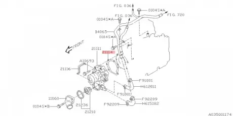 Прокладка водяної помпи SUBARU 21114AA063
