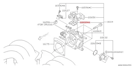 Прокладка уплотнительная дросельной заслонки SUBARU 22659AA120
